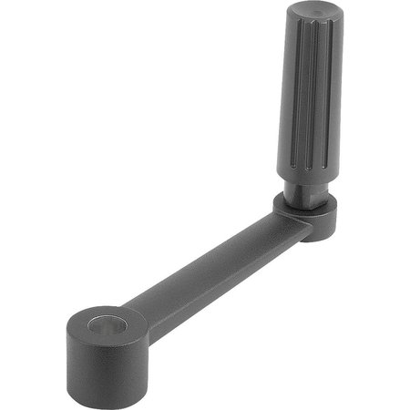 KIPP Crank Handle, Cylindrical Grip Revolving Similar To DIN 469 Size:1 Reamed Hole D2=10, A=80, H=71, 1,  K0996.3110